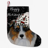 Australian Shepherd Kleine Kerstsok (Voorkant)
