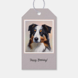 Australian Shepherd Kopf -  Cadeaulabel