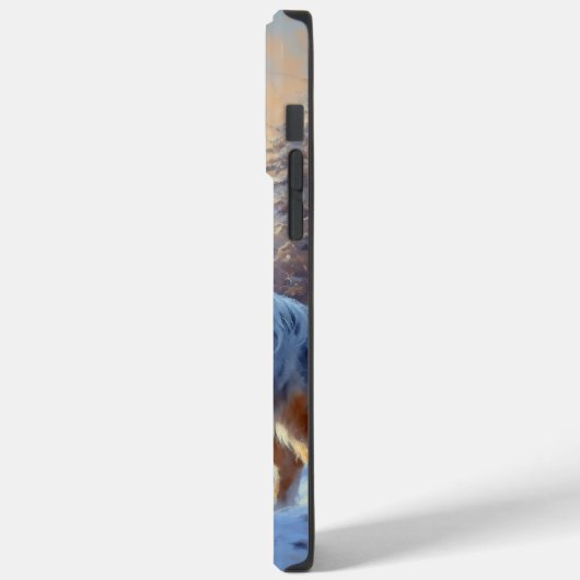 Australian Shepherd Laat Het Sneeuw Kerstmis Case-Mate iPhone Case (Achterkant / Links)