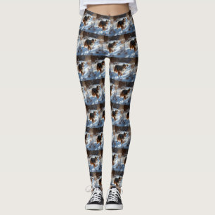 Australian Shepherd Laat Het Sneeuw Kerstmis Leggings