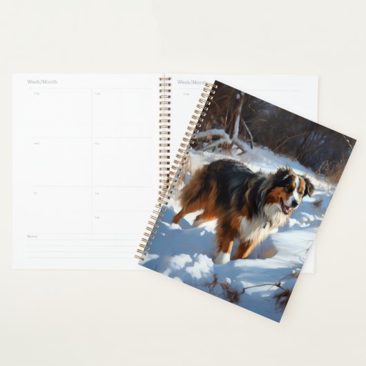 Australian Shepherd Laat Het Sneeuw Kerstmis Planner (Display)