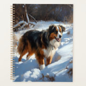Australian Shepherd Laat Het Sneeuw Kerstmis Planner (Voorkant)