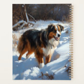 Australian Shepherd Laat Het Sneeuw Kerstmis Planner (Achterkant)