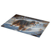 Australian Shepherd Laat Het Sneeuw Kerstmis Snijplank (Hoek)