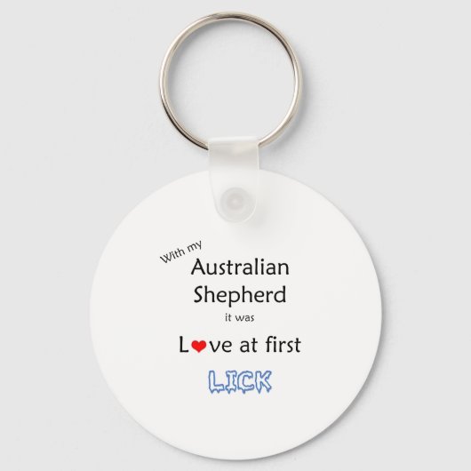 Australian Shepherd Lick Design Sleutelhanger (Voorkant)