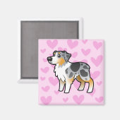 Australian Shepherd Love Magneet (Voorkant / Achterkant)