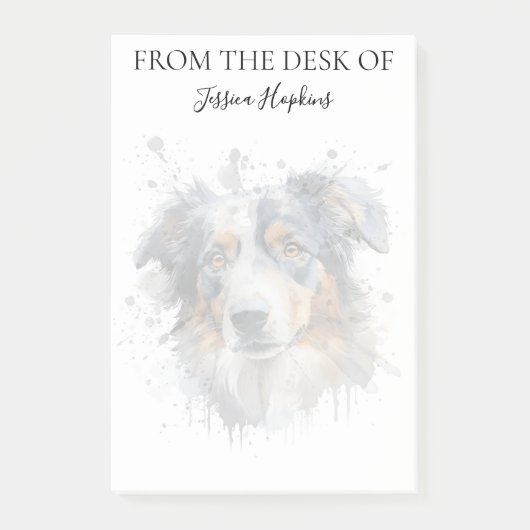 Australian Shepherd Lover Monogrammed Dog Post-it® Notes (Voorkant)