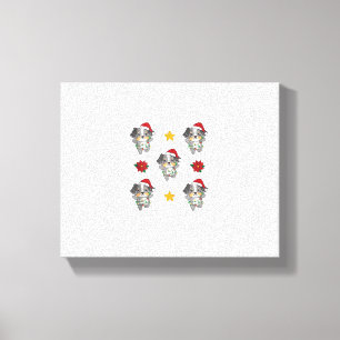 Australian Shepherd Merry Christmas Winter Dogs CH Canvas Afdruk