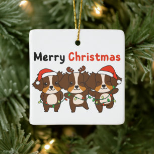 Australian Shepherd Merry Kerstmis Dogs Keramisch Ornament