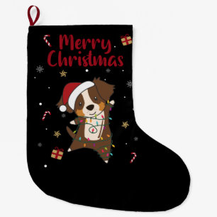 Australian Shepherd Merry Kerstwinter Grote C Kerstsok
