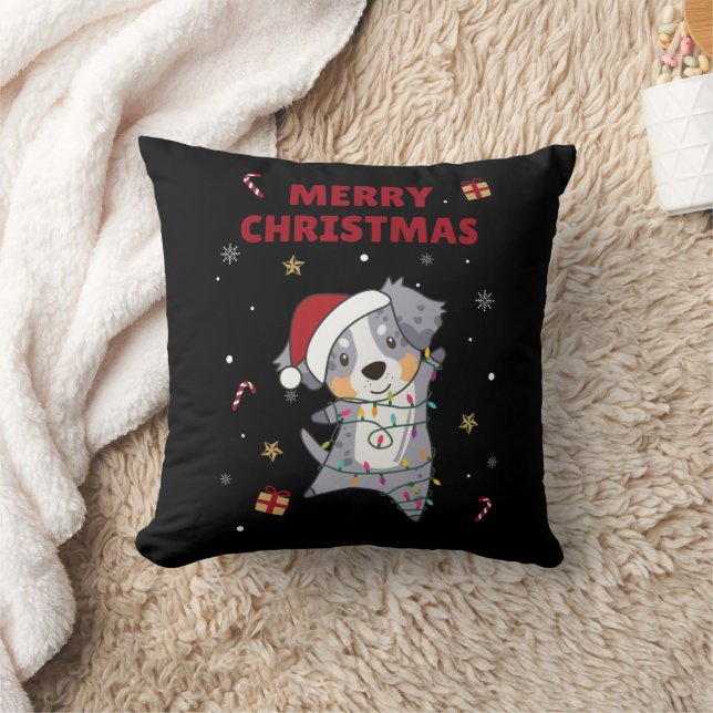 Australian Shepherd Merry Kerstwinter Throw P Kussen (Deken)