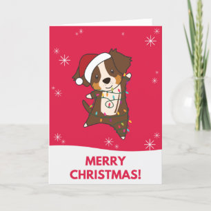 Australian Shepherd Merry Winter Feestdagen Kaart