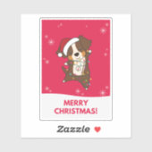 Australian Shepherd Merry Winter Sticker (Vel)