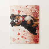 Australian Shepherd met Rozen - Valentijnsdag Legpuzzel (Verticaal)