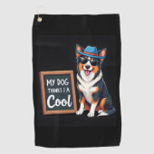 Australian Shepherd Mijn hond denkt dat ik cool be Golfhanddoek (Voorkant)
