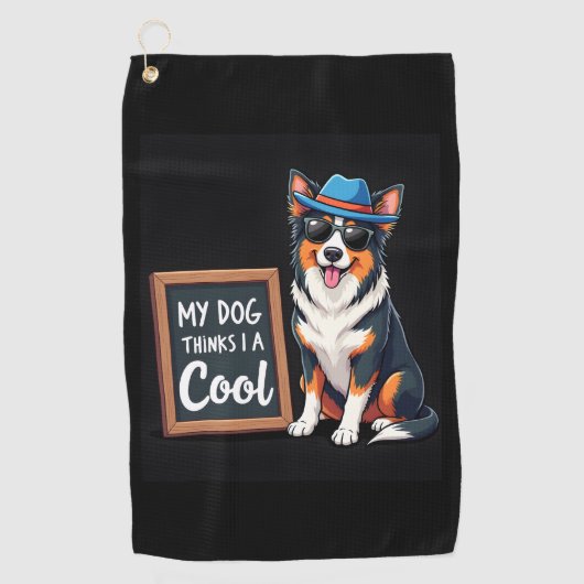 Australian Shepherd Mijn hond denkt dat ik cool be Golfhanddoek (Voorkant)