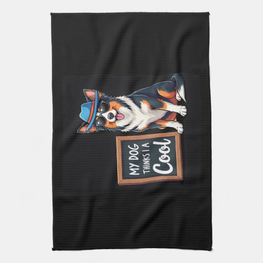 Australian Shepherd Mijn hond denkt dat ik cool be Theedoek (Verticaal)