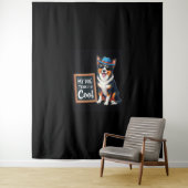 Australian Shepherd Mijn hond denkt dat ik cool be Wandkleed (In situ)