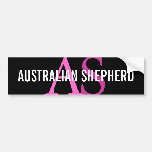 Australian Shepherd Monogram Bumpersticker (Voorkant)