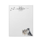 Australian Shepherd Monogram gepersonaliseerd Notitieblok (Gedraaid)