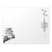 Australian Shepherd Monogram gepersonaliseerd Notitieblok (Voorkant)