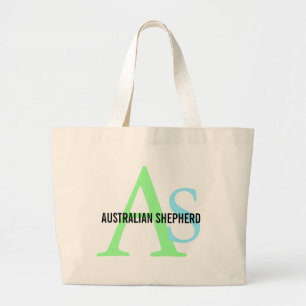 Australian Shepherd Monogram Grote Tote Bag
