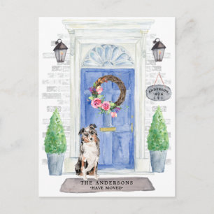 Australian Shepherd Moving Announcement Briefkaart