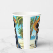 Australian Shepherd On Beach hondenliefhebber zome Papieren Bekers (Rechts)