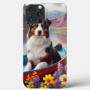 Australian Shepherd op Paddle: Een Schilderachtig  iPhone 13 Pro Max Hoesje