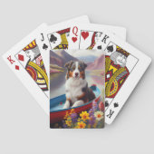 Australian Shepherd op Paddle: Een Schilderachtig Pokerkaarten (Achterkant)