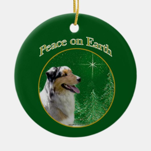 Australian Shepherd Peace Keramisch Ornament (Voorkant)
