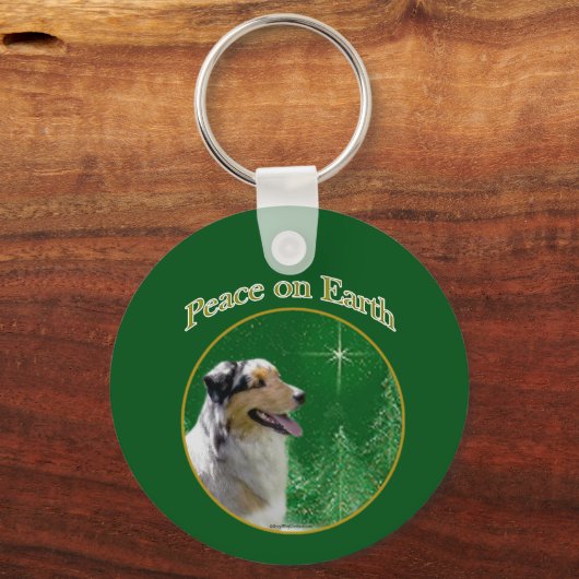 Australian Shepherd Peace Sleutelhanger (Voorkant)