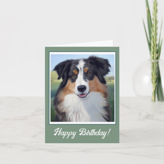 Australian Shepherd Portrait - Bedankkaart (Voorkant)