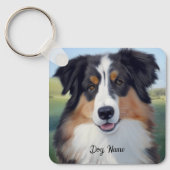 Australian Shepherd Portrait  -  Sleutelhanger (Voorkant)