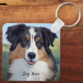Australian Shepherd Portrait  -  Sleutelhanger (Achterkant)