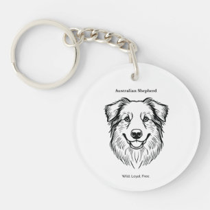 Australian Shepherd Portrait Sleutelhanger