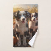 Australian Shepherd Puppy Citrouille de plaisir d' (Serviette à main)