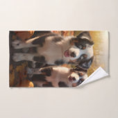 Australian Shepherd Puppy Citrouille de plaisir d' (Serviette à main)