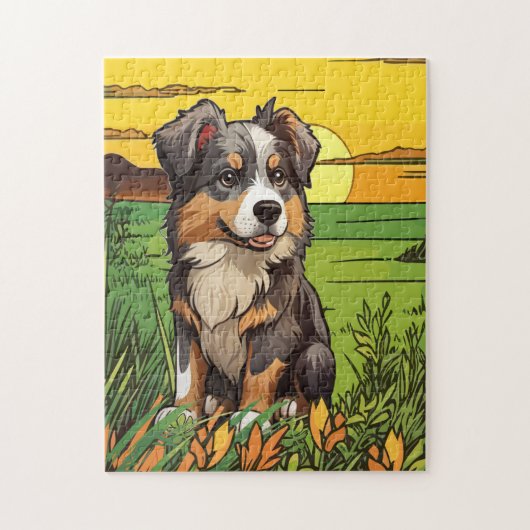 Australian Shepherd Puppy Legpuzzel (Verticaal)