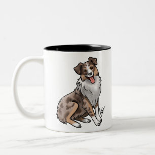 Australian Shepherd - Red Merle Two-Tone Coffee Mu Tweekleurige Koffiemok
