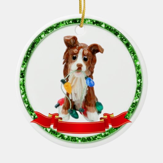 Australian Shepherd Red Tricolor Ceramic Ornament (Voorkant)