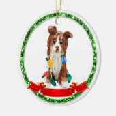 Australian Shepherd Red Tricolor Ceramic Ornament (Links)