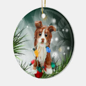 Australian Shepherd Red Tricolor Ornement en céram (Gauche)