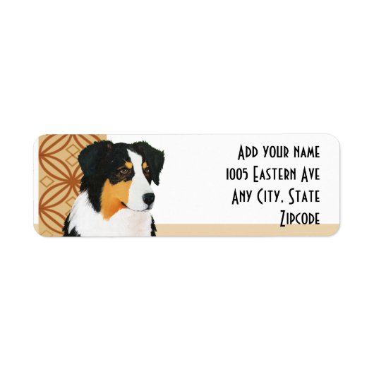 Australian Shepherd Retouradres Label (Voorkant)