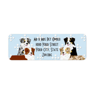 Australian Shepherd Retouradres Label