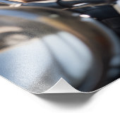 Australian Shepherd riding a motorcycle - Poster (Coin)