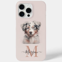 Australian Shepherd roze iPhone 15 Pro Max hoesje