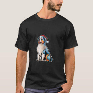Australian Shepherd Santa Claus Pet Vrolijk Kerstf T-shirt
