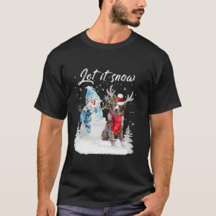 Australian Shepherd Santa Dog Kerstmis Snowman Xm T-shirt