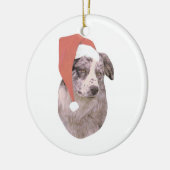 Australian Shepherd Santa Hat Ornament (Links)